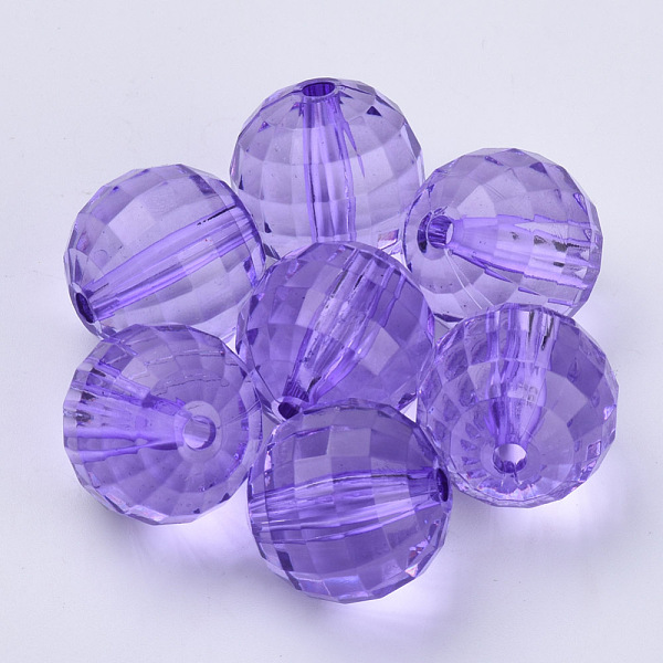

PandaHall Transparent Acrylic Beads, Faceted, Round, Blue Violet, 12x12mm, Hole: 1.9mm, about 496pcs/500g Acrylic Round Purple