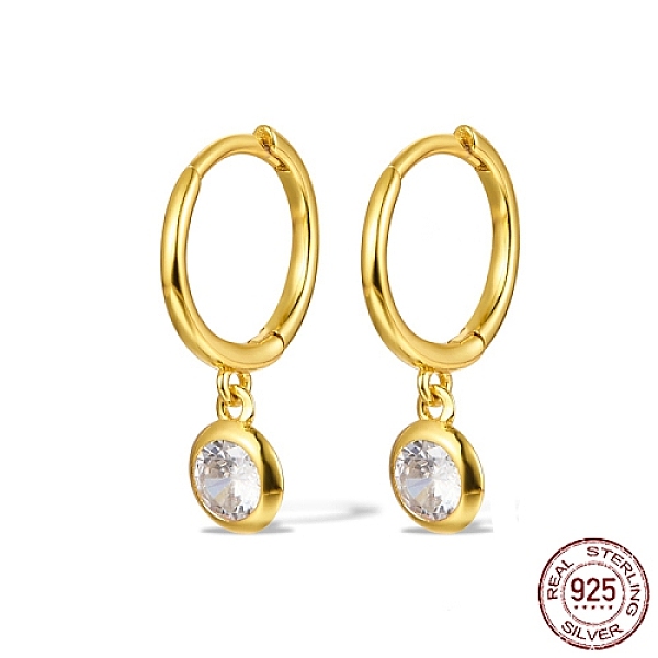 

PandaHall 925 Sterling Silver Micro Pave Cubic Zirconia Hoop Earrings, Dangle Earring for Women, Real 18K Gold Plated, 20x11mm Sterling...