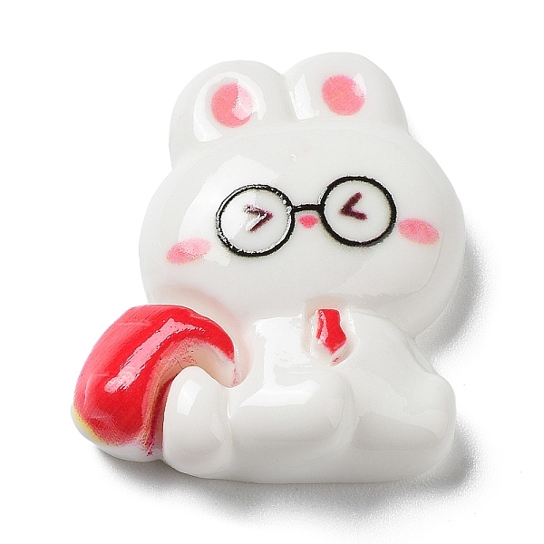 

PandaHall Study Theme Opaque Resin Cabochons, Rabbit School Supplies, Backpack, WhiteSmoke, 23x21x6mm Resin Bag White