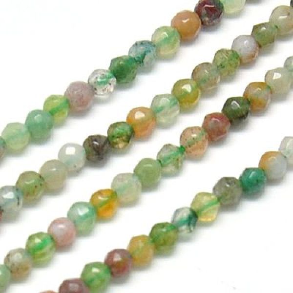 

PandaHall Natural Indian Agate Beads Strands, Faceted, Round, Colorful, 2mm, Hole: 1mm Indian Agate Round