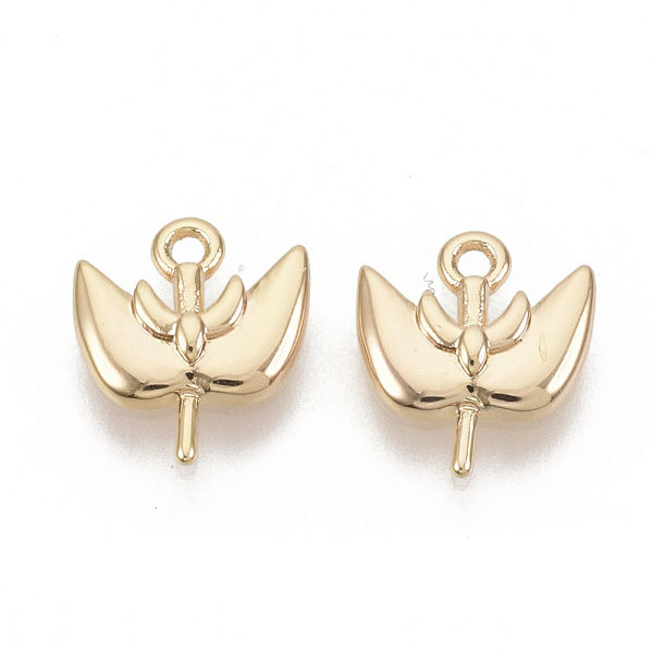 

PandaHall Brass Charms, Nickel Free, Leaf, Real 18K Gold Plated, 10.5x9.5x2mm, Hole: 1.2mm Brass Leaf