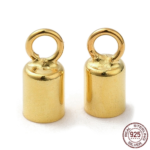 

PandaHall 925 Sterling Silver Cord Ends, End Caps, Column, Golden, 7.5x3.5mm, Hole: 1.8mm, Inner Diameter: 3mm Sterling Silver Column