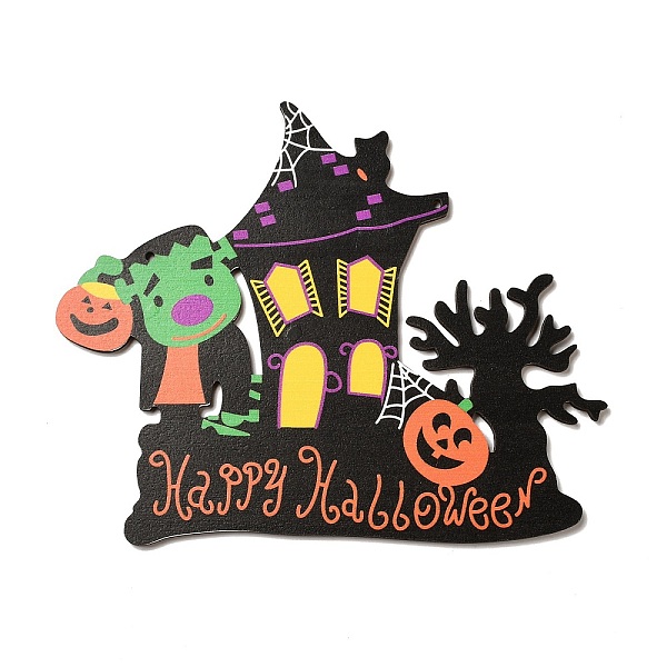 

PandaHall Single Face Printed Wood Big Pendants, Halloween Charms, Castle, 165x200x3.5mm, Hole: 3.5mm Wood Castle