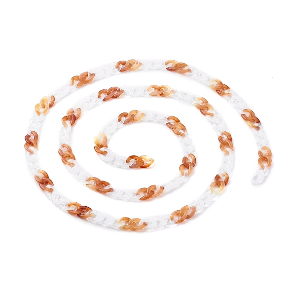 

PandaHall Handmade Acrylic Curb Chains, Twisted Chain, FireBrick, 13.5x10x3mm, 3.28 Feet(1m)/strand Acrylic Red