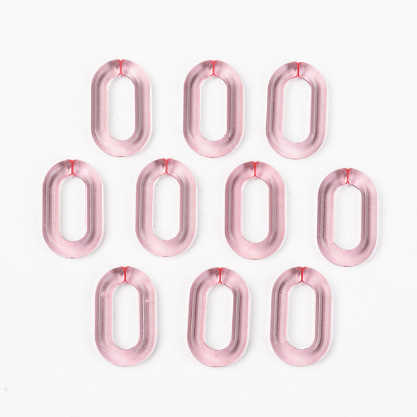 

PandaHall Transparent Acrylic Linking Rings, Quick Link Connectors, for Cable Chains Making, Unwelded, Oval, Pink, 27x16.5x4.5mm, Inner...
