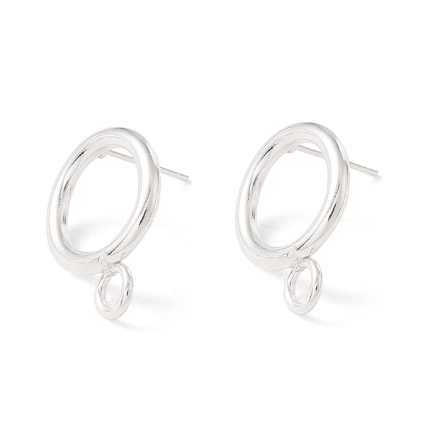 

PandaHall 304 Stainless Steel Stud Earring Findings, with 316 Surgical Stainless Steel Pins and Horizontal Loops, Ring, 925 Sterling Silver...