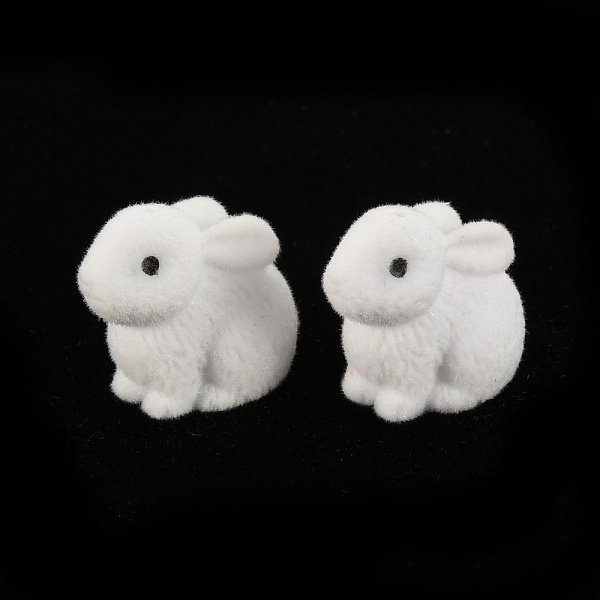 

PandaHall Flocky Plastic Beads, Half Drilled Beads, Rabbit, White, 17.5x21x12mm, Hole: 1mm Plastic Rabbit White
