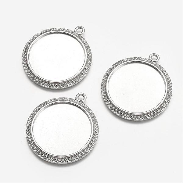 

PandaHall Flat Round Tibetan Style Pendant Cabochon Settings, Plain Edge Bezel Cups, Lead Free & Cadmium Free & Nickel Free, Platinum, Tray...