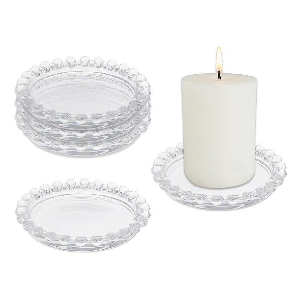 

PandaHall Glass Candle Holder, Table Centerpiece, Perfect Home Party Decoration, Flat Round, Clear, 9.5x1.5cm, Inner Diameter: 7.25cm Glass...