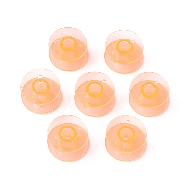 PandaHall Plastic Sewing Thread Bobbins Holders, for Sewing Tools, Orange, 20x11mm, Hole: 6mm, 10pcs/bag Plastic Orange