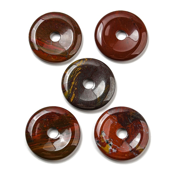 

PandaHall Natural Mookaite Pendants, Donut/Pi Disc Charms, 50x6.5~7.5mm, Hole: 10mm Mookaite Donut