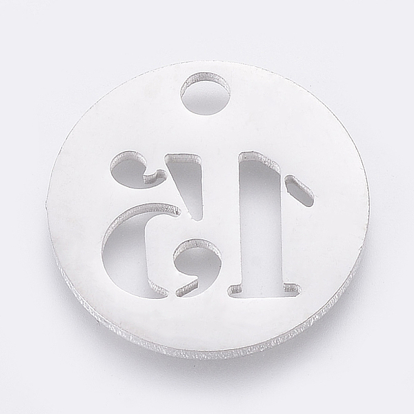 

PandaHall 304 Stainless Steel Pendants, Cut-Out, Hollow, Flat Round with Number, Stainless Steel Color, Num.15, 19x1.5mm, Hole: 2.5mm 304...