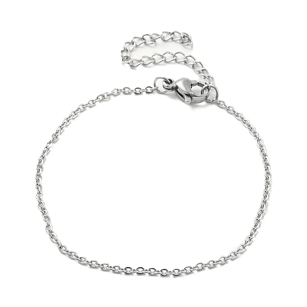 

PandaHall 304 Stianless Steel Cable Chain Bracelet Making, with Extension Chain and Lobster Claw Clasps, Stainless Steel Color, 5-7/8 inch...