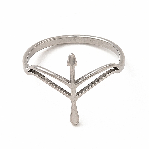 

PandaHall 304 Stainless Steel Hollow Out Arrow Finger Ring for Women, Stainless Steel Color, Inner Diameter: 18mm 304 Stainless Steel