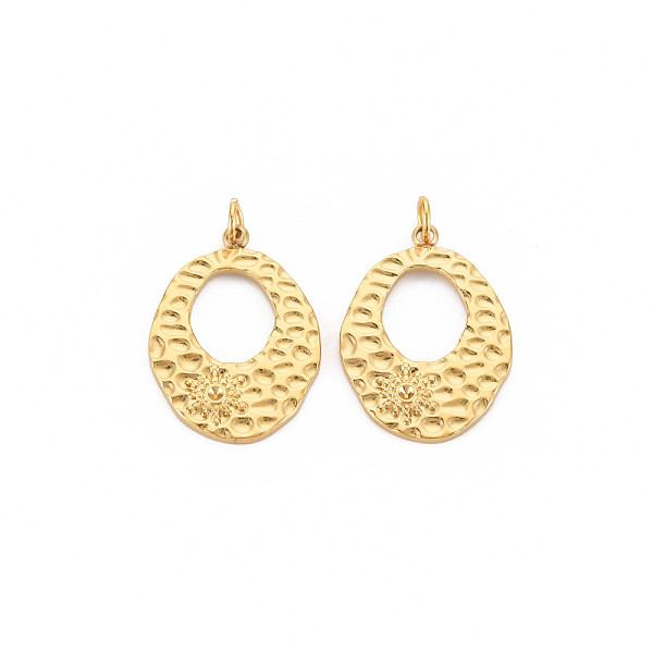 

PandaHall Ion Plating(IP) 304 Stainless Steel Pendant Rhinestone Settings, with Jump Rings, Flat Round, Oval, Real 14K Gold Plated, Fit For...
