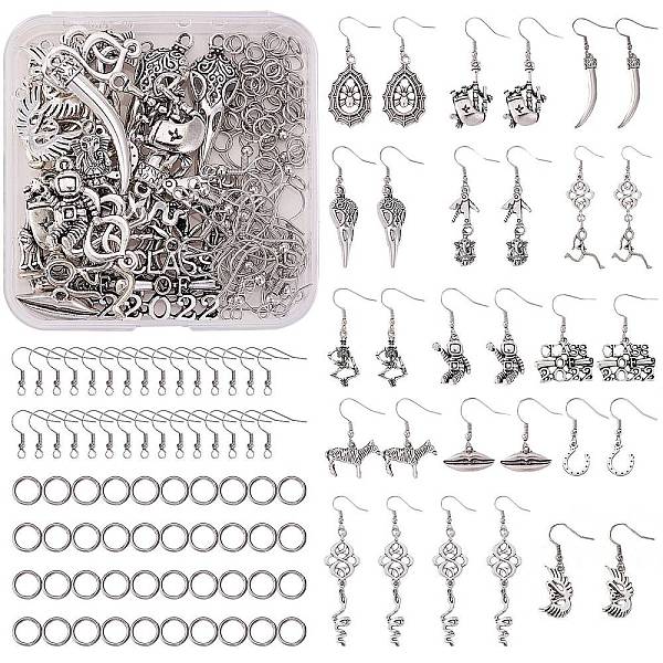

PandaHall DIY Drop Earring Making Kit, Including Tibetan Style Alloy & 201 Stainless Steel Pendants, Alloy Links, Iron Earring Hooks & Jump...
