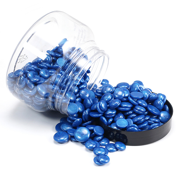 

PandaHall Hard Wax Beans, Body Hair Removal, Depilatory Hot Film Wax, Pearlized, Flat Round, Blue, 9x6.3cm, Net weight: 150g Wax Flat Round