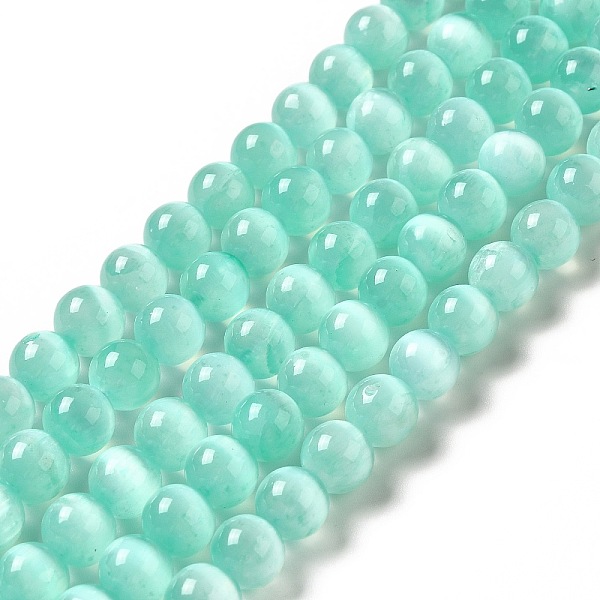 

PandaHall Natural Selenite Beads Strands, Grade A, Dyed, Round, Medium Aquamarine, 8.5mm, Hole: 0.8mm, about 46pcs/strand, 15.35''(39cm)...