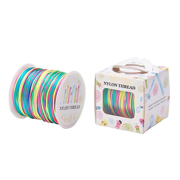 

PandaHall Nylon Thread, Rattail Satin Cord, Colorful, 1.0mm, about 76.55 yards(70m)/roll Nylon