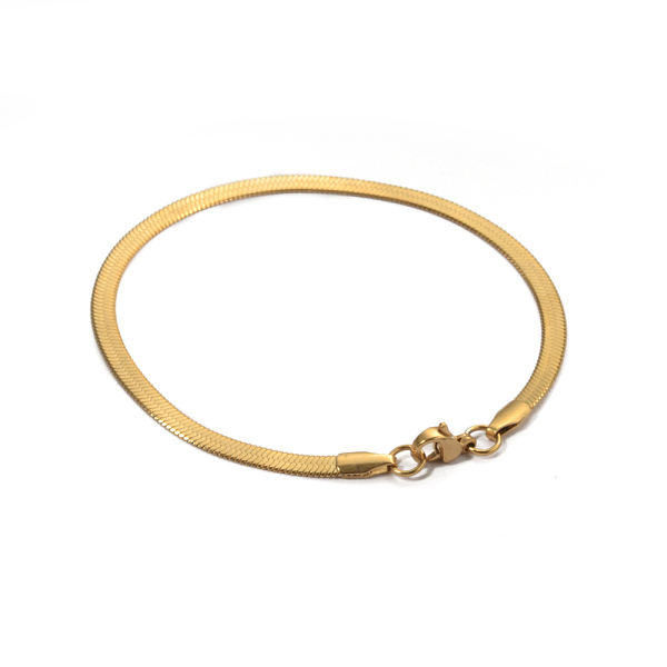 

PandaHall 304 Stainless Steel Bracelets, Herringbone Chain Bracelets, with Lobster Claw Clasps, Real 18K Gold Plated, (7.08 inch)18cm...