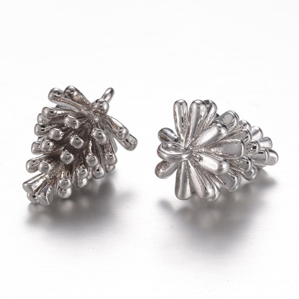 

PandaHall Long-Lasting Plated Brass Charms, Pine Cone, Cadmium Free & Nickel Free & Lead Free, Real Platinum Plated, 13.5x10mm, Hole: 1.5mm...