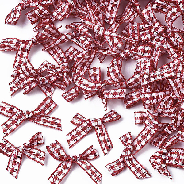 

PandaHall Handmade Woven Costume Accessories, Tartan Pattern Ribbon Bowknot, Brown, 22~26x25~35x2~5mm Ribbon Bowknot Brown
