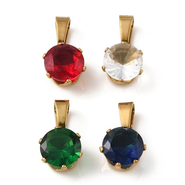 

PandaHall Ion Plating(IP) 304 Stainless Steel Pendent, with Cubic Zirconia, Flat Round, Mixed Color, 11x8x6.5mm, Hole: 6x3mm Stainless..., Multicolor