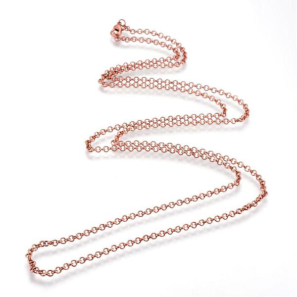 

PandaHall Iron Rolo Chains Necklace Making, with Lobster Clasps, Soldered, Red Copper, 29.5 inch(75cm) Iron