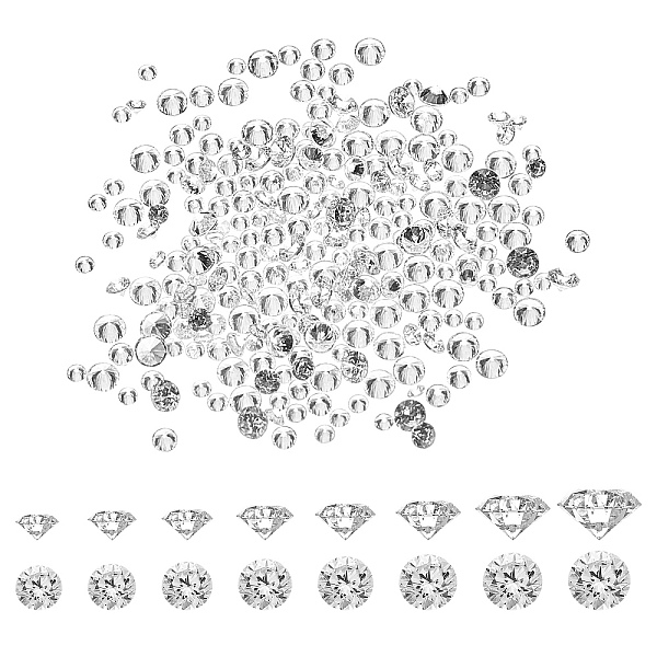 

PandaHall Cubic Zirconia Cabochons, Grade A, Faceted, Diamond, Clear, 0.8~2.5mm, 2400pcs/box Cubic Zirconia Diamond Clear