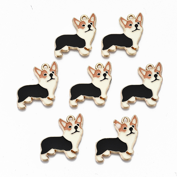 

PandaHall Alloy Enamel Pendants, Corgi Dog, Golden, Cadmium Free & Nickel Free & Lead Free, Peru, 23x23x1.5mm, Hole: 1.6mm Alloy+Enamel Dog..., Brown