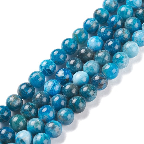 

PandaHall Natural Apatite Beads Strands, Round, 8mm, Hole: 1mm, about 49pcs/strand, 15.5 inch(39.5cm) Apatite Round