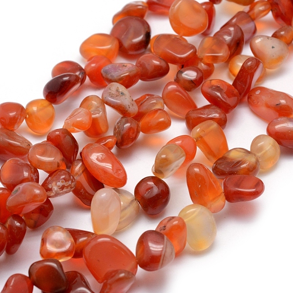 

PandaHall Natural Carnelian Beads Strands, Nuggets, Orange Red, 11~22x8~11x4~10mm, Hole: 1mm, 15.3 inch(39cm) Carnelian Nuggets Red