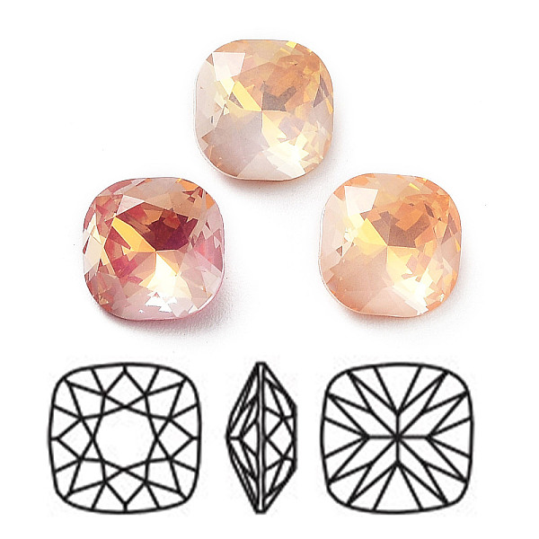

PandaHall Electroplate K9 Glass Rhinestone Cabochons, Point Back & Back Plated, Faceted, Square, Mixed Color, 8x8x4mm Glass Rhinestone..., Multicolor