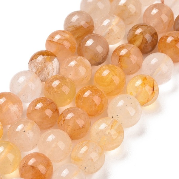 

PandaHall Natural Yellow Hematoid Quartz/Golden Healer Quartz Beads Strands, Round, 10.5mm, Hole: 1.2mm, about 38pcs/strand, 15.16''(38.5cm)...