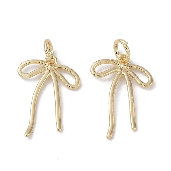 

PandaHall Brass Pendants, Bowknot Charms, Real 18K Gold Plated, 18x13x1.5mm, Hole: 3mm Brass Bowknot