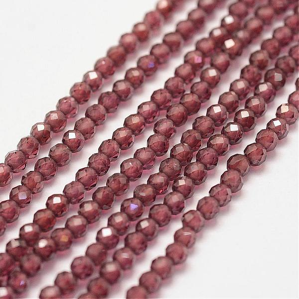 

PandaHall Natural Garnet Bead Strands, Faceted, Round, 2mm, Hole: 0.5mm, about 180pcs/strand, 15.2 inch Garnet Round