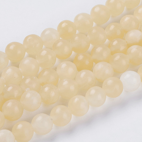 

PandaHall Natural Topaz Jade Beads Strands, Dyed, Round, Yellow, 8mm, Hole: 1mm Topaz Jade Round Yellow
