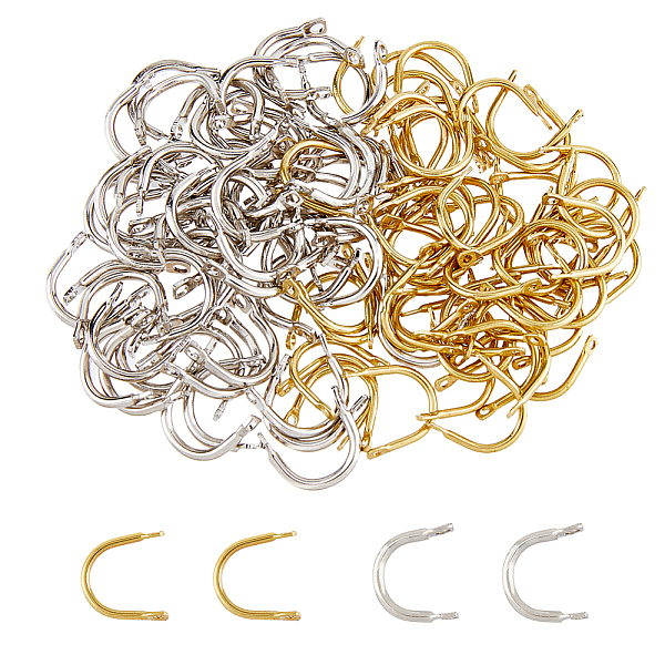 

PandaHall SUPERFINDINGS 120Pcs 2 Colors Brass Connector Charms, U Shaped, Platinum & Golden, 10x11x1mm, Hole: 1mm, 60pcs/color Brass Others