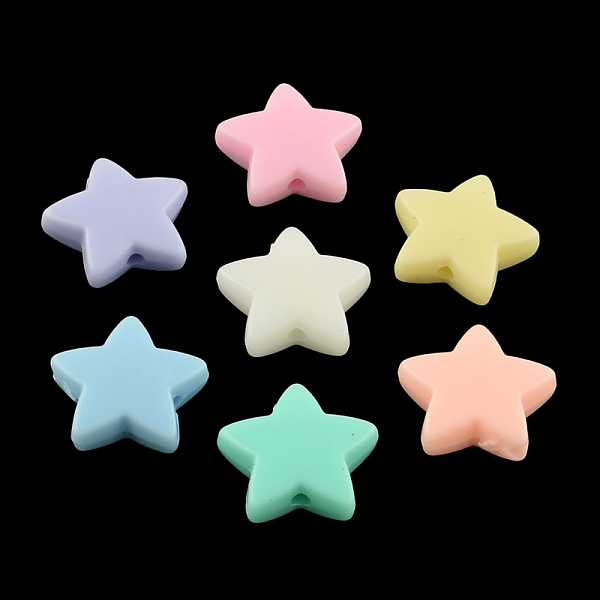 

PandaHall Opaque Acrylic Beads, Star, Mixed Color, 14x14x5mm, Hole: 1mm Acrylic Star Multicolor