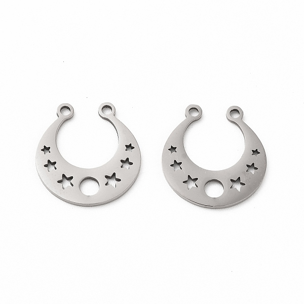 

PandaHall 201 Stainless Steel Pendants, U Shape with Hollow Out Star Charms, Stainless Steel Color, 16.5x16x1mm, Hole: 1.4mm 201 Stainless...