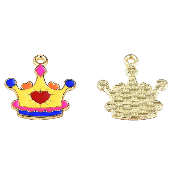 

PandaHall Rack Plating Alloy Enamel Pendants, Cadmium Free & Lead Free, Crown, Light Gold, Yellow, 20x18x1mm, Hole: 1.6mm Alloy+Enamel Crown...