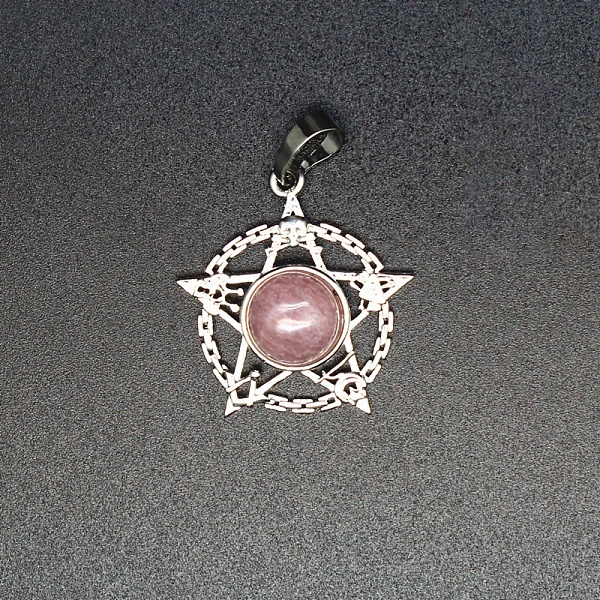 

PandaHall Natural Rose Quartz Pendants, Star Charms, 27x25x6mm Rose Quartz Star