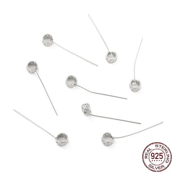 Rhodium Plated 925 Sterling Silver Eye Pins