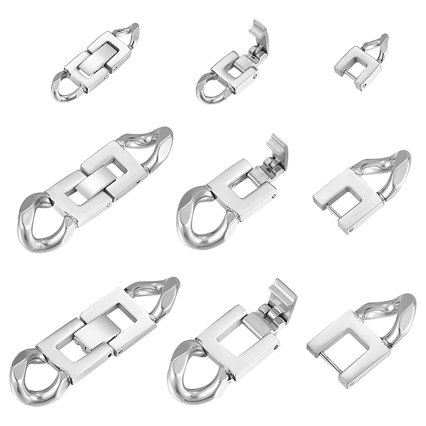 

PandaHall UNICRAFTALE 3 Pcs 3 Styles Stainless Steel Fold Over Clasp Bracelet Extender Clasp Oval Secure Fold Over Clasps Jewelry Extender...
