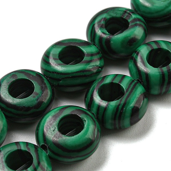 

PandaHall Synthetic Malachite Beads Strands, Rondelle, 10~10.5x4~4.5mm, Hole: 1.2mm, about 20pcs/strand, 7.95''(20.2cm) Malachite Rondelle