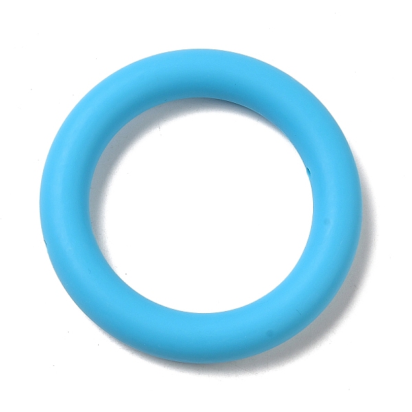 

PandaHall Silicone Beads, Ring, Deep Sky Blue, 65x10mm, Hole: 3mm Silicone Round