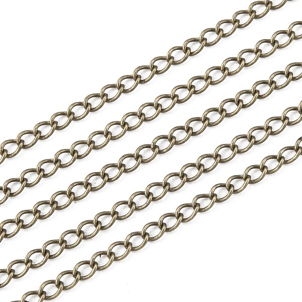 

PandaHall Brass Twisted Chains, Curb Chains, Soldered, Antique Bronze, 2.7x2x0.4mm Brass