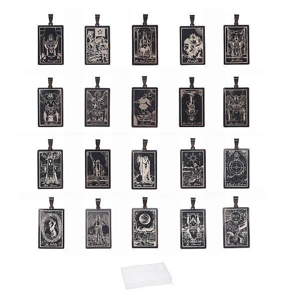 

PandaHall SUNNYCLUE 1 Box 22Pcs Stainless Steel Tarot Card Charms Tarot Pendants Bulk Dainty Retro Vintage Amulet Charm for Jewellery Making...