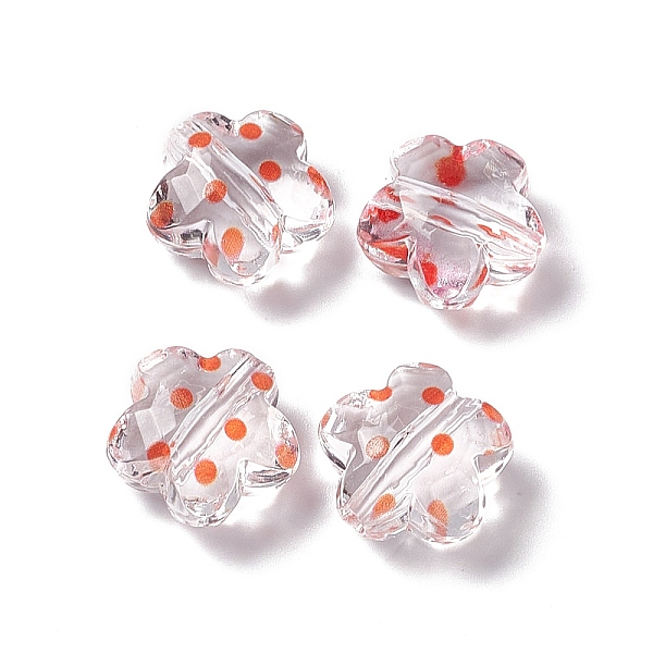

PandaHall Transparent Acrylic Beads, Flower with Polka Dot Pattern, Clear, Orange, 16.5x17.5x10mm, Hole: 3mm Acrylic Polka Dot Orange