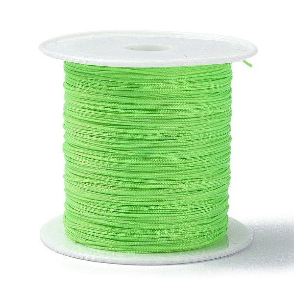 

PandaHall Nylon Chinese Knot Cord, Nylon Jewelry Cord for Jewelry Making, Lawn Green, 0.4mm, about 28~30m/roll Nylon